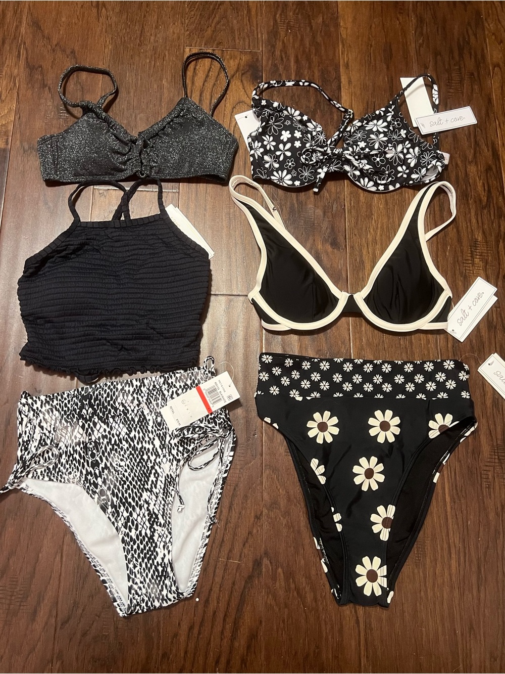 Lot of 6 Pieces Salt + Cove Swimwear Mix &Match Size XS New Total MSRP $150 XSP1